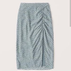 Blue ruched skirt